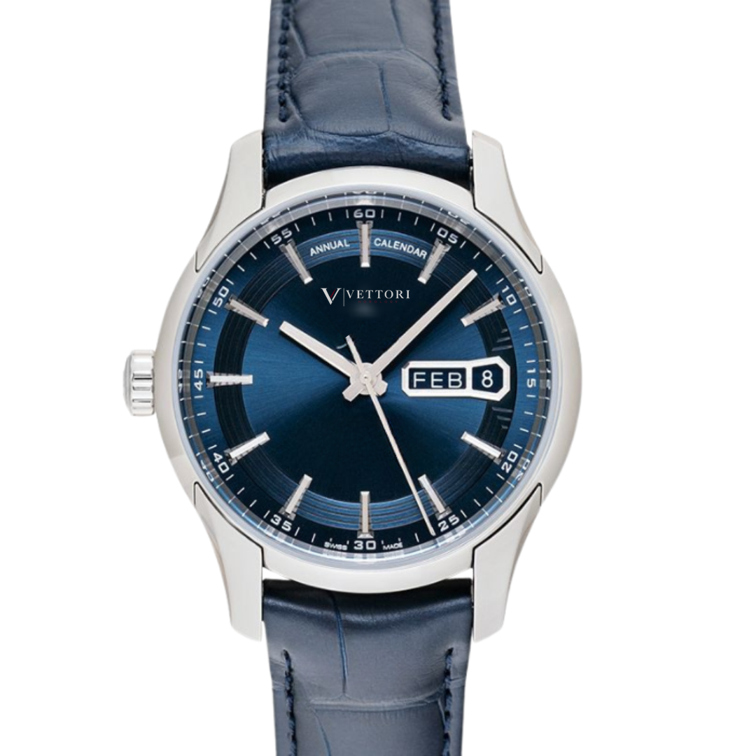 Vettori Annual Calendar Global 41mm – Blue World Map Dial