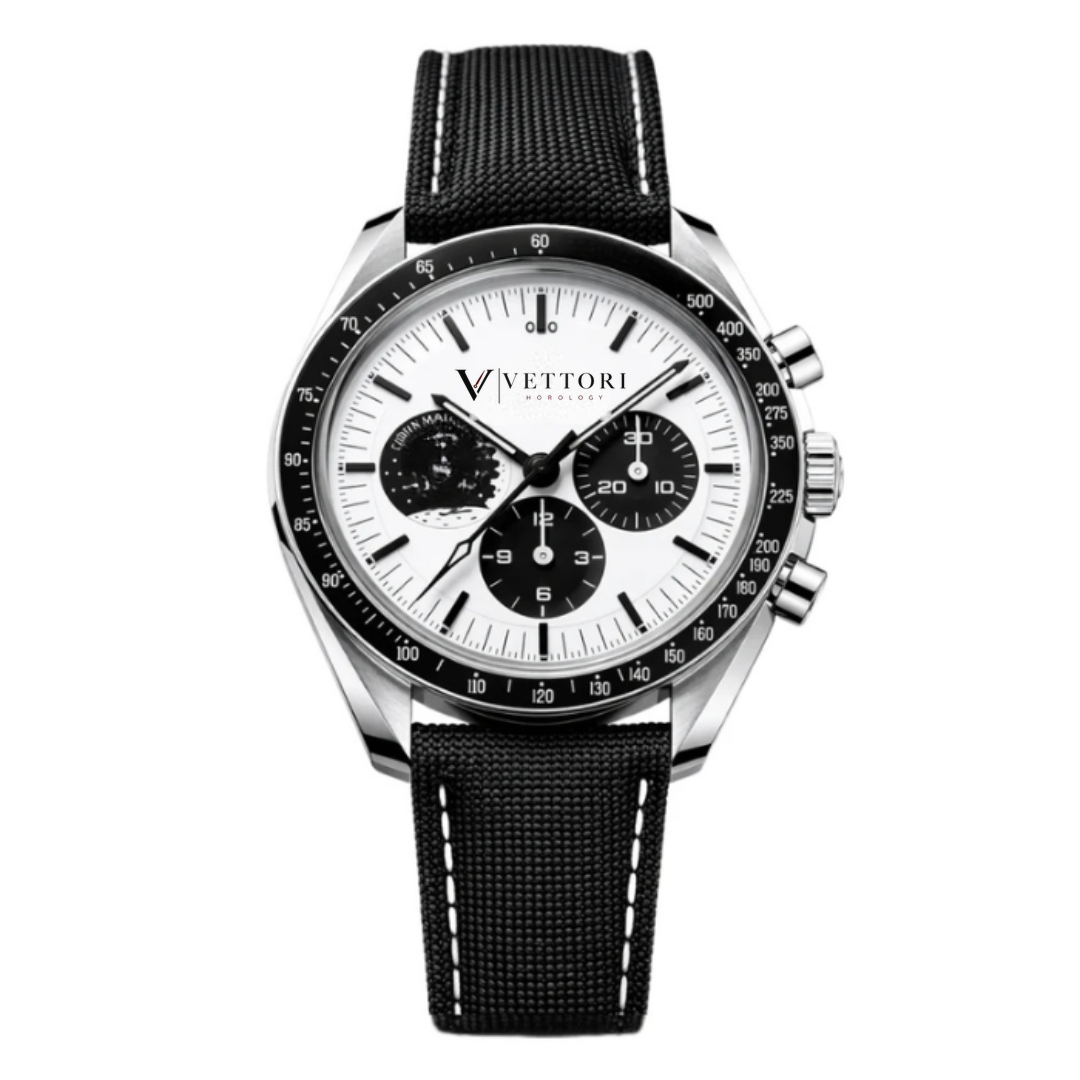 Vettori Chronograph 42mm – White Dial with Blue Accents