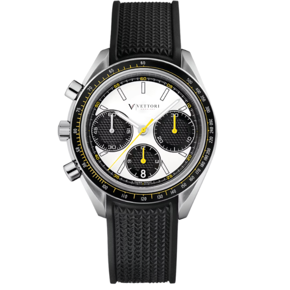 Vettori Racing Chronograph 42mm – White Dial with Black Subdials